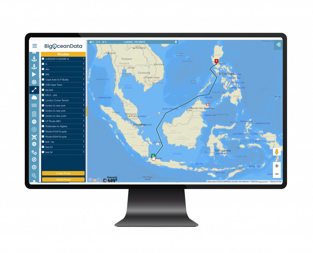 vessel tracking routes
