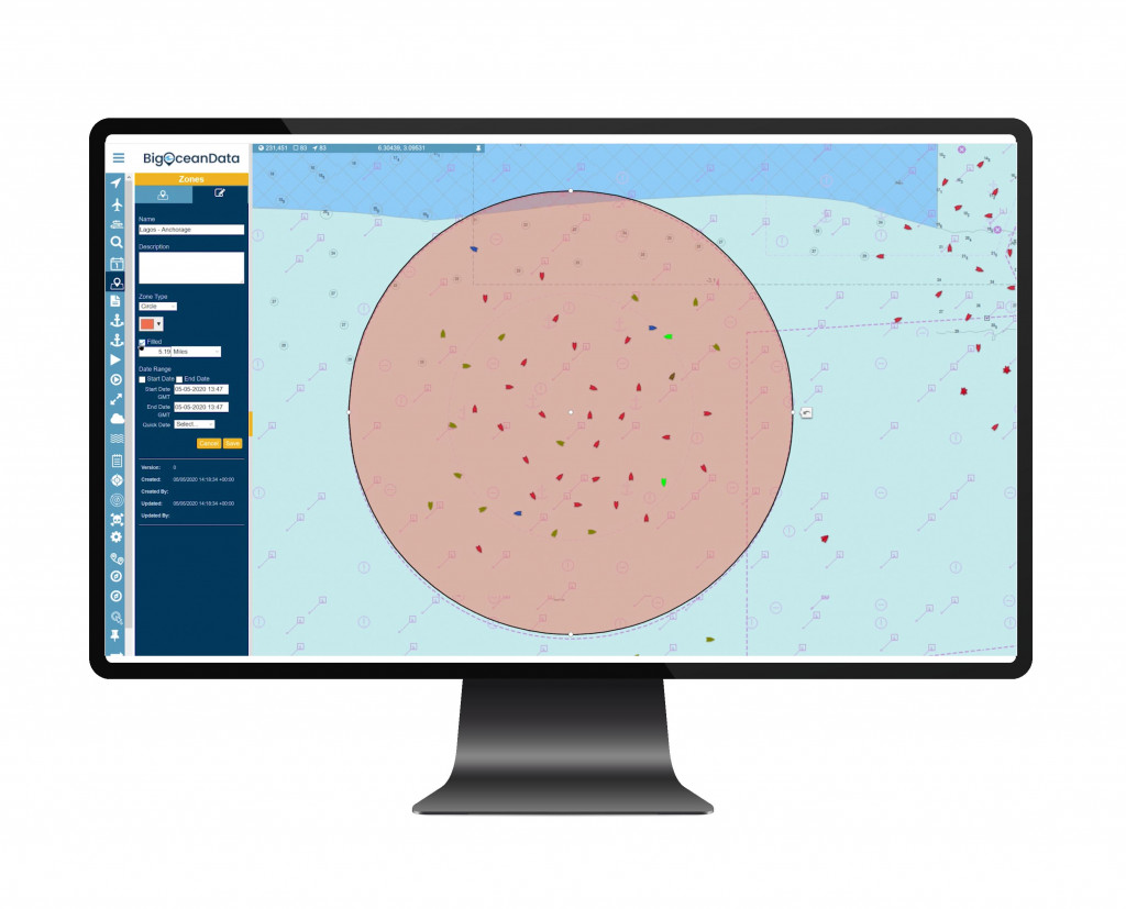 Vessel tracking zones by BigoceanData