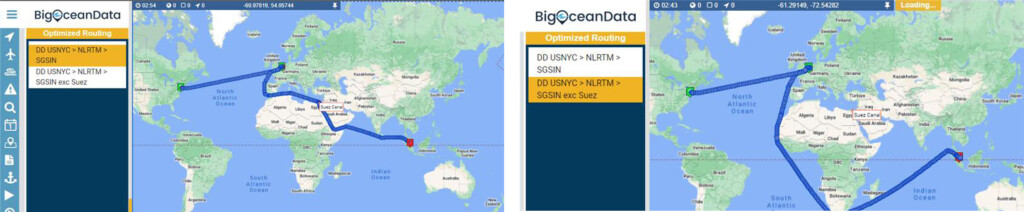 Route optimisation for ships and vessels from BigOceanData